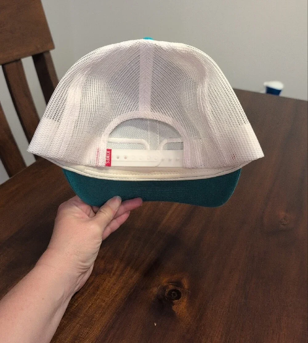 Kimes Ranch Turquoise and White Trucker Hat